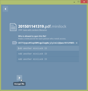 06 - Add miniLock IDs and encrypt